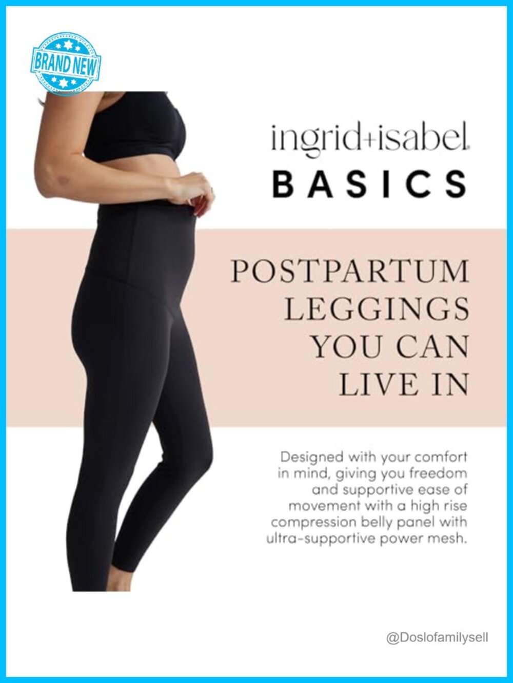 Postpartum Compression Leggings High Rise Tummy Control - Picture 3 of 6